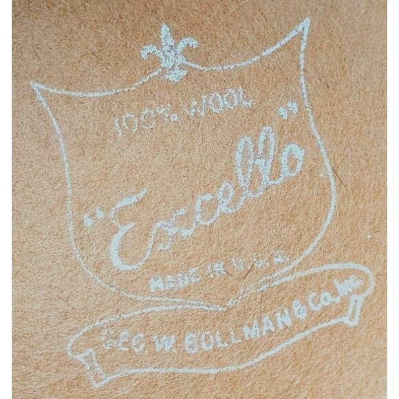 Vintage 1960s Sylvia Bollman Excello Wool Hat Camel w/ Orange Satin Band USA - Picture 12 of 13